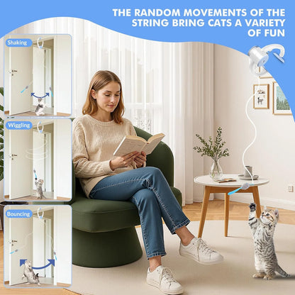 Cats Toy Interactive for Indoor Cats Automatic Electric Flying Bird Feather Mouse Toy - Best Kitten & Adult Cat Enrichment Mouse Cat Toy Hanging Electric Kitty Toys for Bored Cats